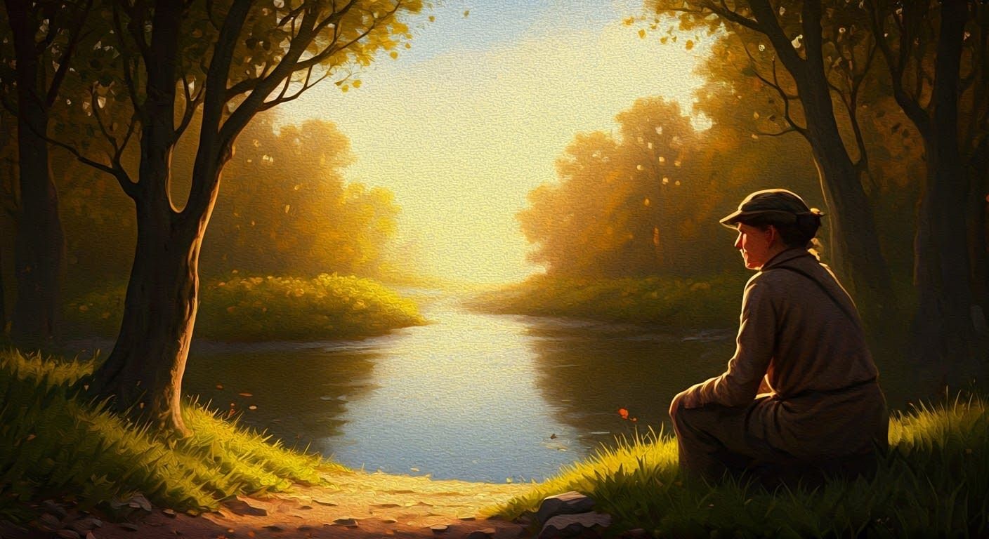 Golden Hour Oil Painting Inspired by James Gurney