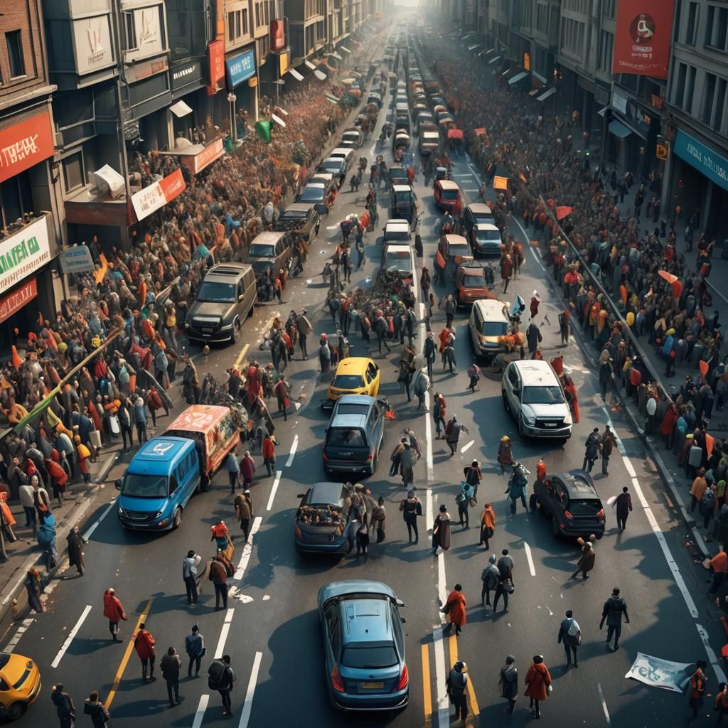 Protest Against Plastic Usage: Detailed Matte Painting