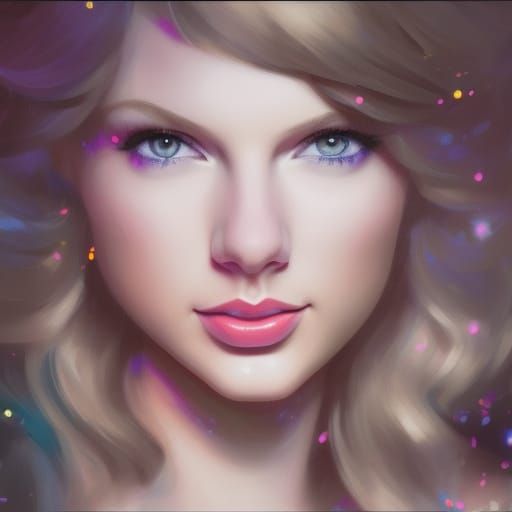 Glittering Taylor Swift Portrait in Hyperdetailed Digital Ar...