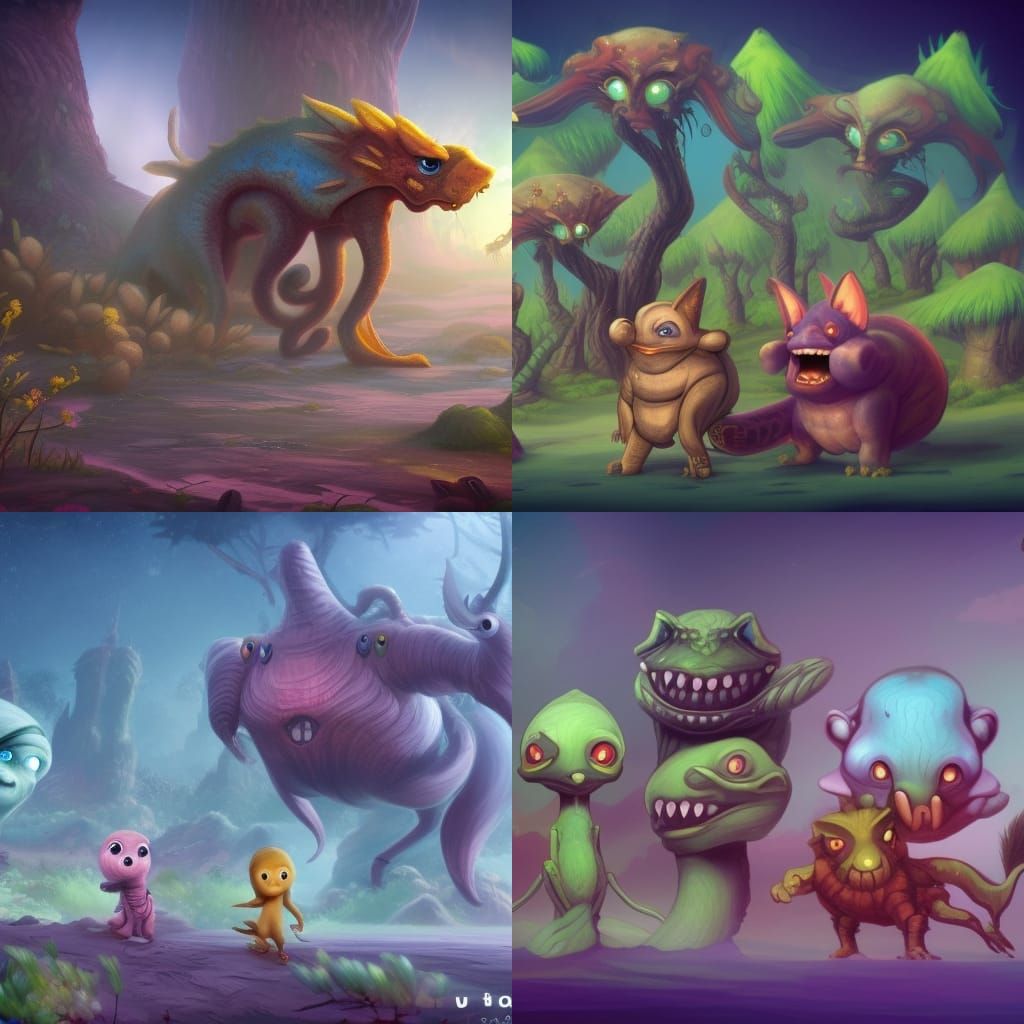 Cartoon Creatures Explore Their Planet in Detailed Art