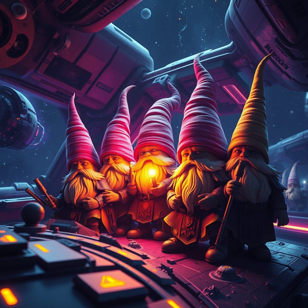 Dark Fantasy Space Gnomes Starship Crew Masterpiece