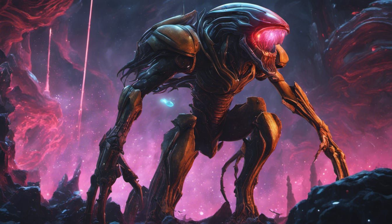 Xenomorph in 90s Anime Style