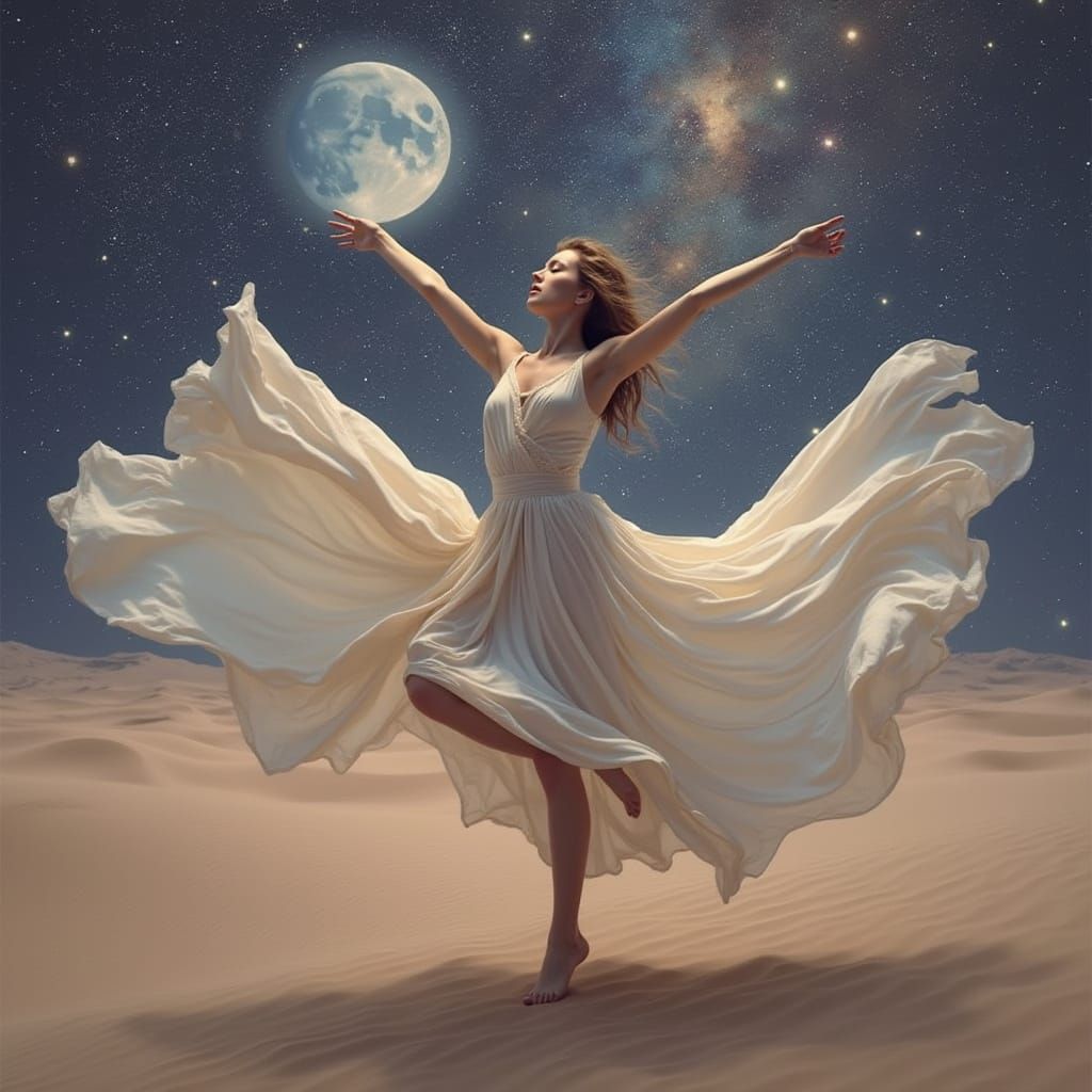 Beautiful Dancer under the moon