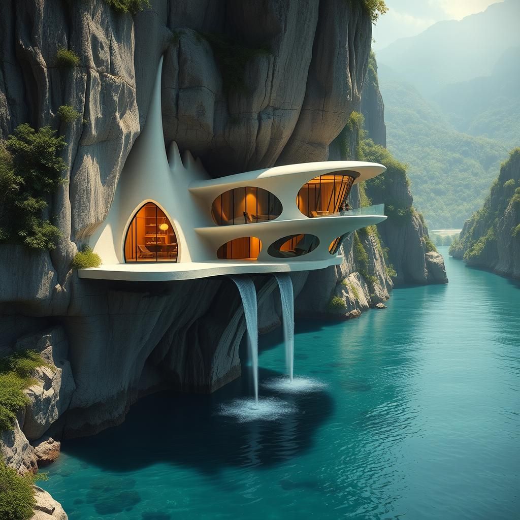 Cliffside House Inspired by Futuristic Architecture