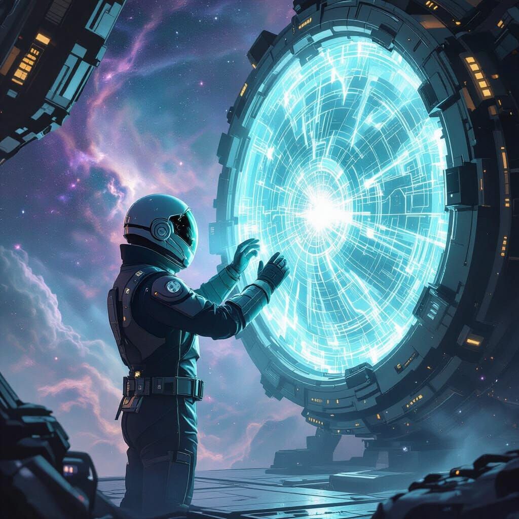 Galactic Engineer Adjusts Cosmic Engine in Nebula