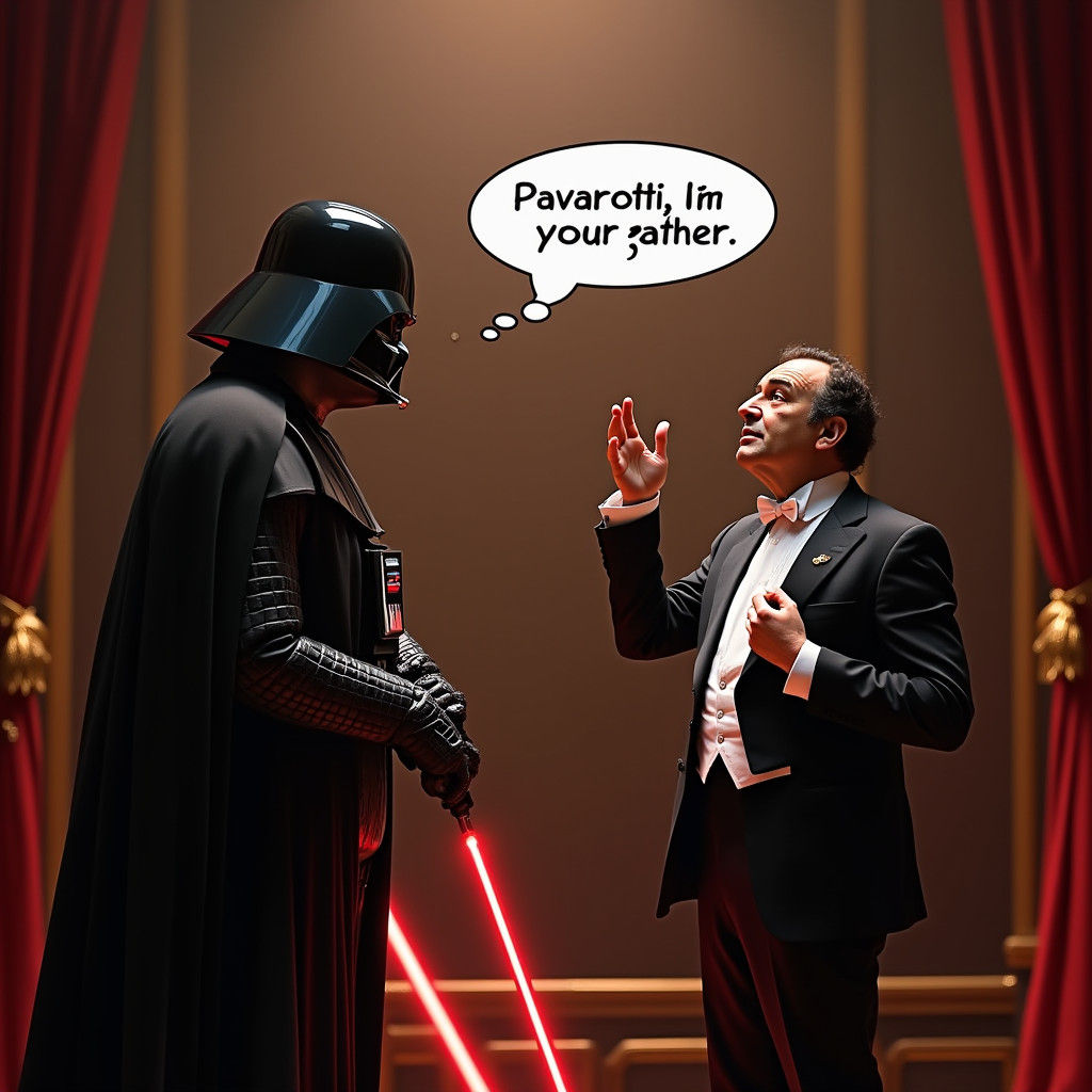 Darth Vader Confronts Pavarotti on Opera Stage
