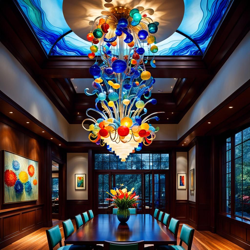 Chihuly Style Dining Room Chandelier