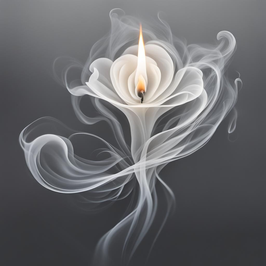 Ethereal Smoke Flower: Minimalist Line Art
