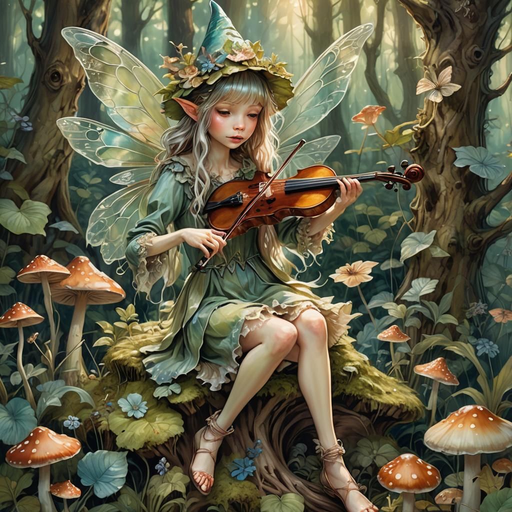 Fairy Folk Music Record Sleeve