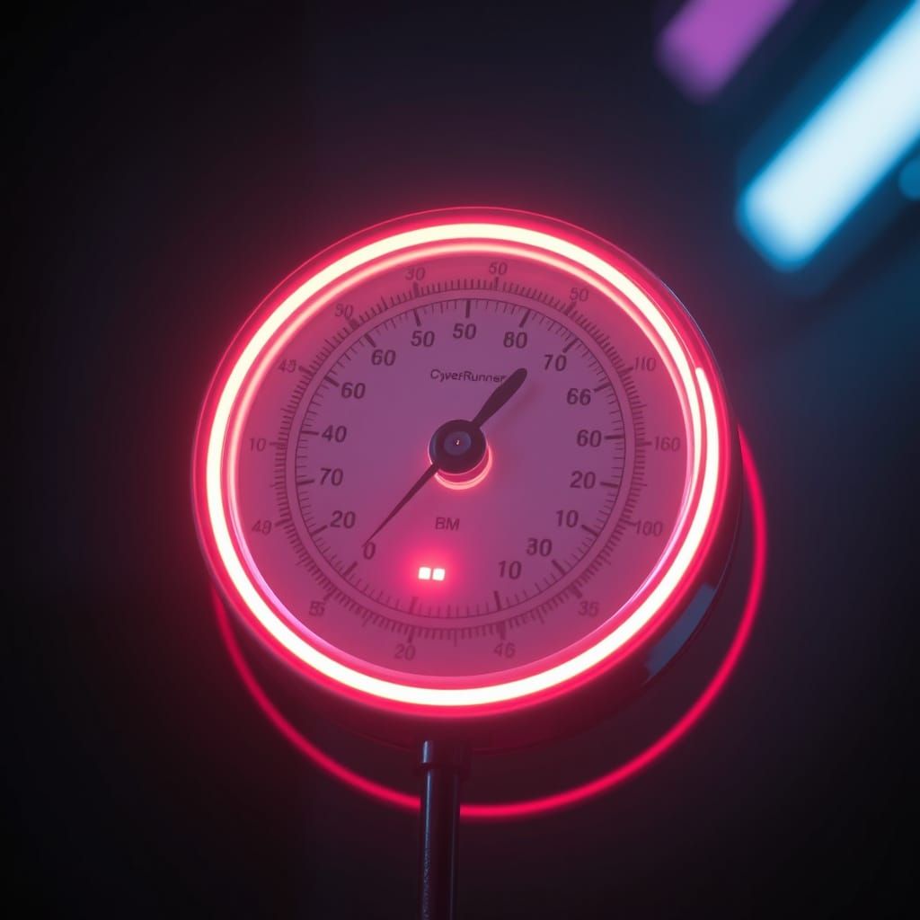 Neon Futuristic Blood Pressure Monitor in Cyberpunk 2099