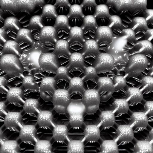 Chromium Rococo Honeycomb in Liquid Metal, 8K Render