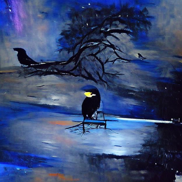 Solitary Figure Under Cloudy Sky