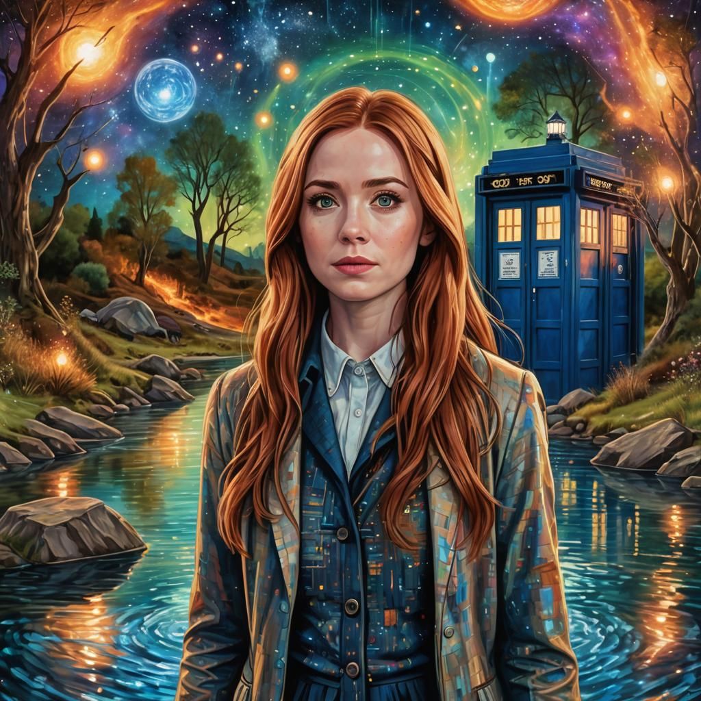 Amy Pond, River Pond, Doctor, and Tardis