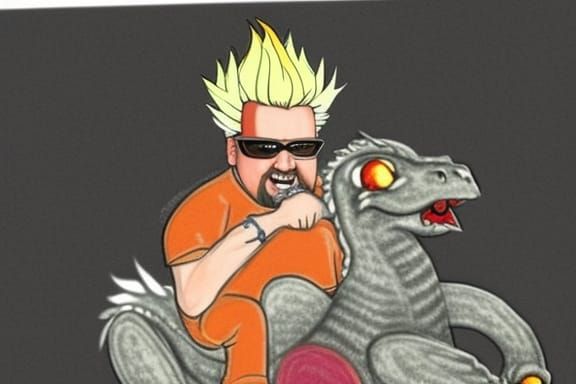 Guy Fieri Riding a Totally Rad Dragon