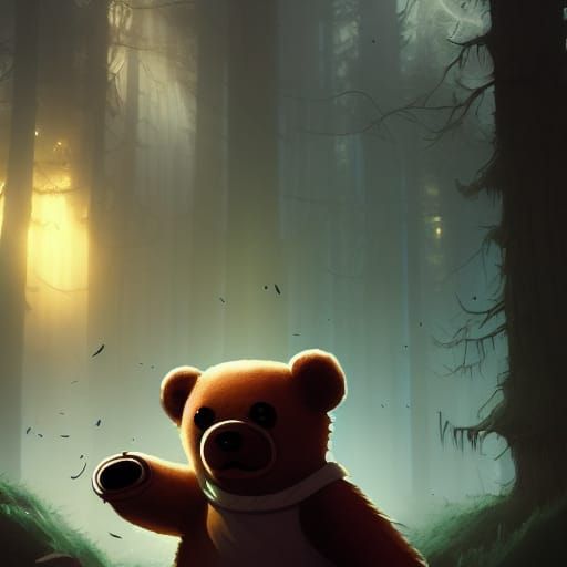 Teddy Bear Adventure: Dark Fantasy Concept Art