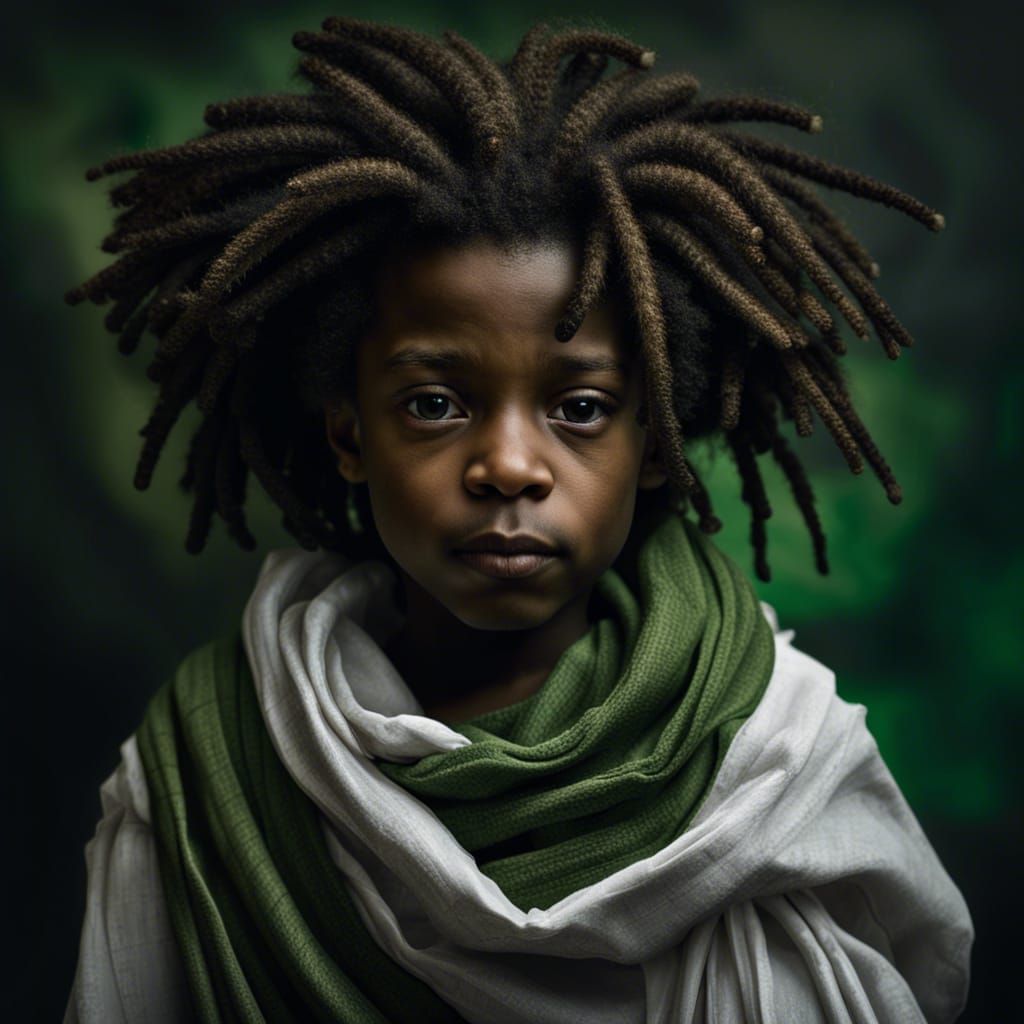 Boy with Green Eyes, in Rembrandt Style