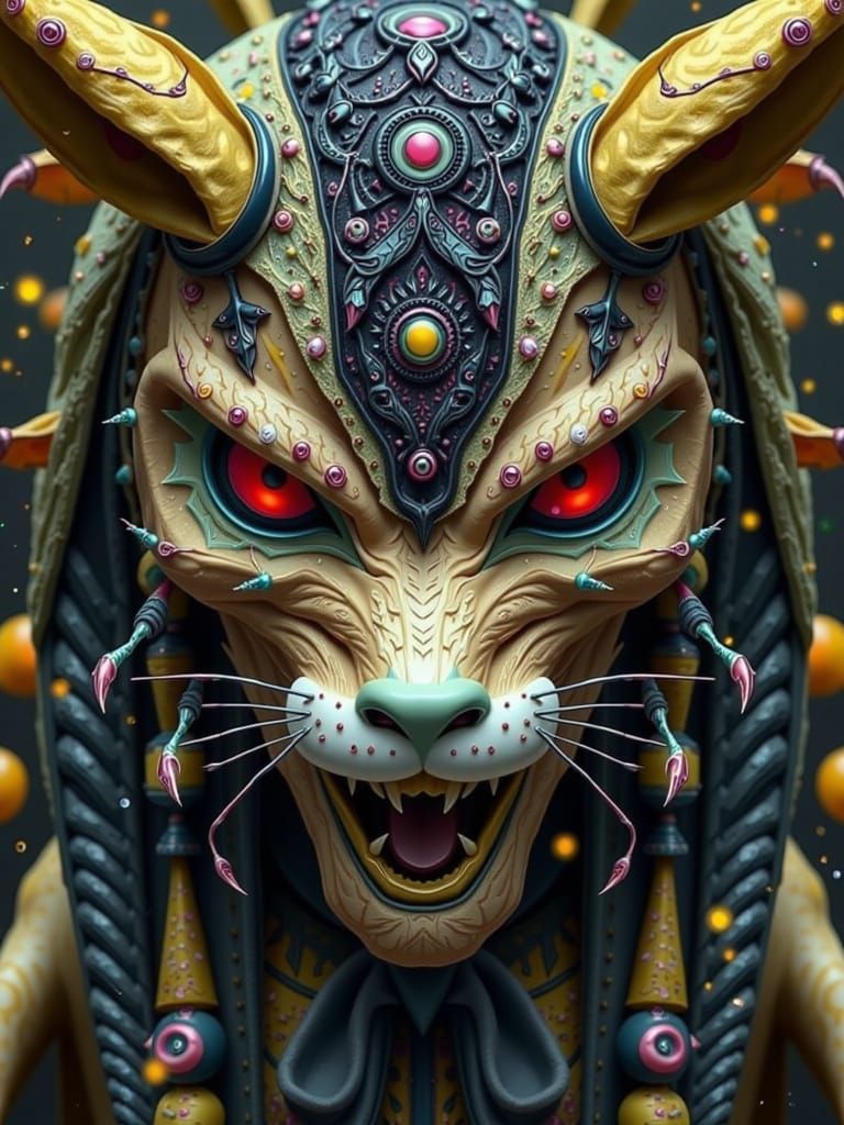 Surreal Easter Bunny Chaos in Whimsical Wonderland