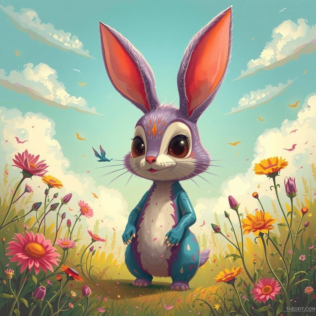 Epic Comic Book Wildlife Scene in Vibrant Colors