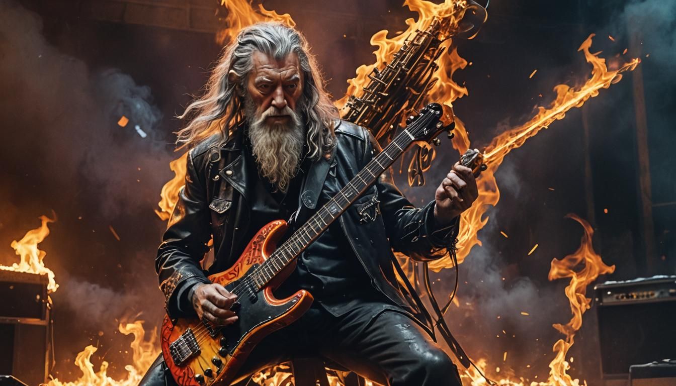 Gandalf play guitar