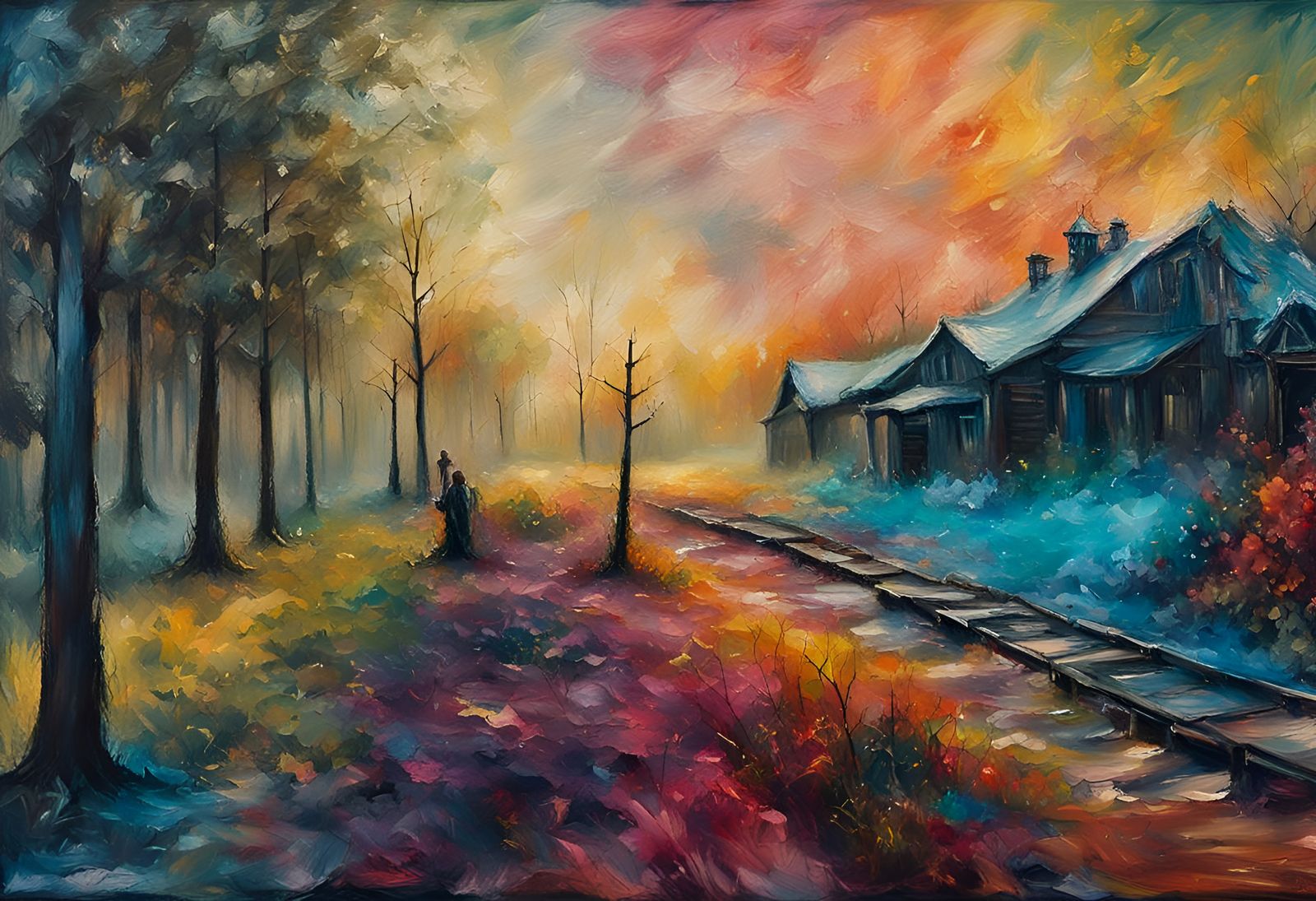 Fantasy Portrait in Expressionist Impasto Oil Painting