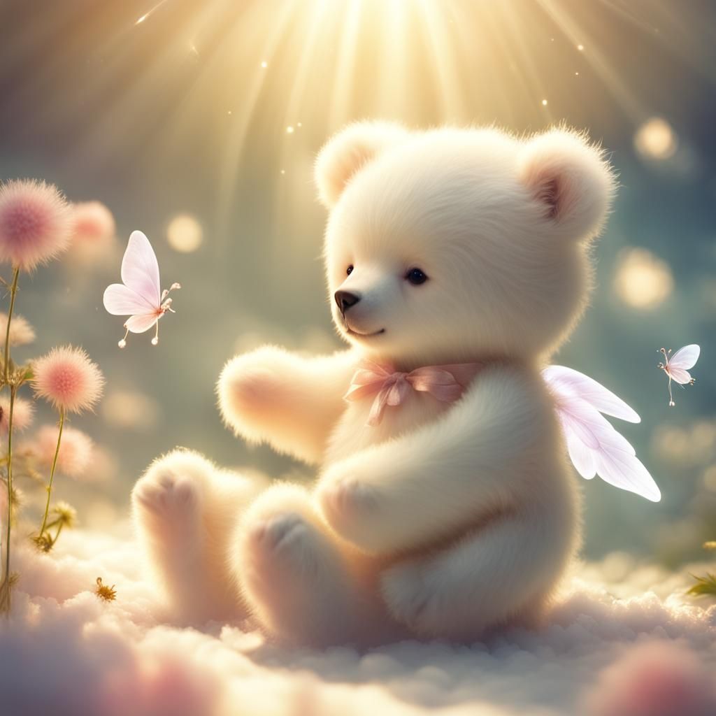 Ethereal Fairy Bears in Divine Sunshine