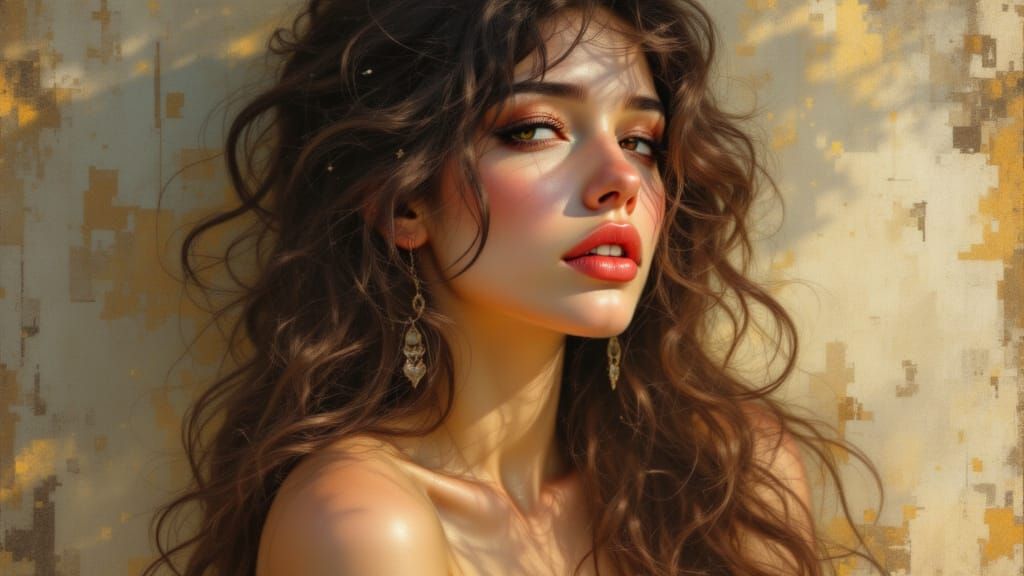 Melancholy Portrait on Memory Lane in Golden Hour Light