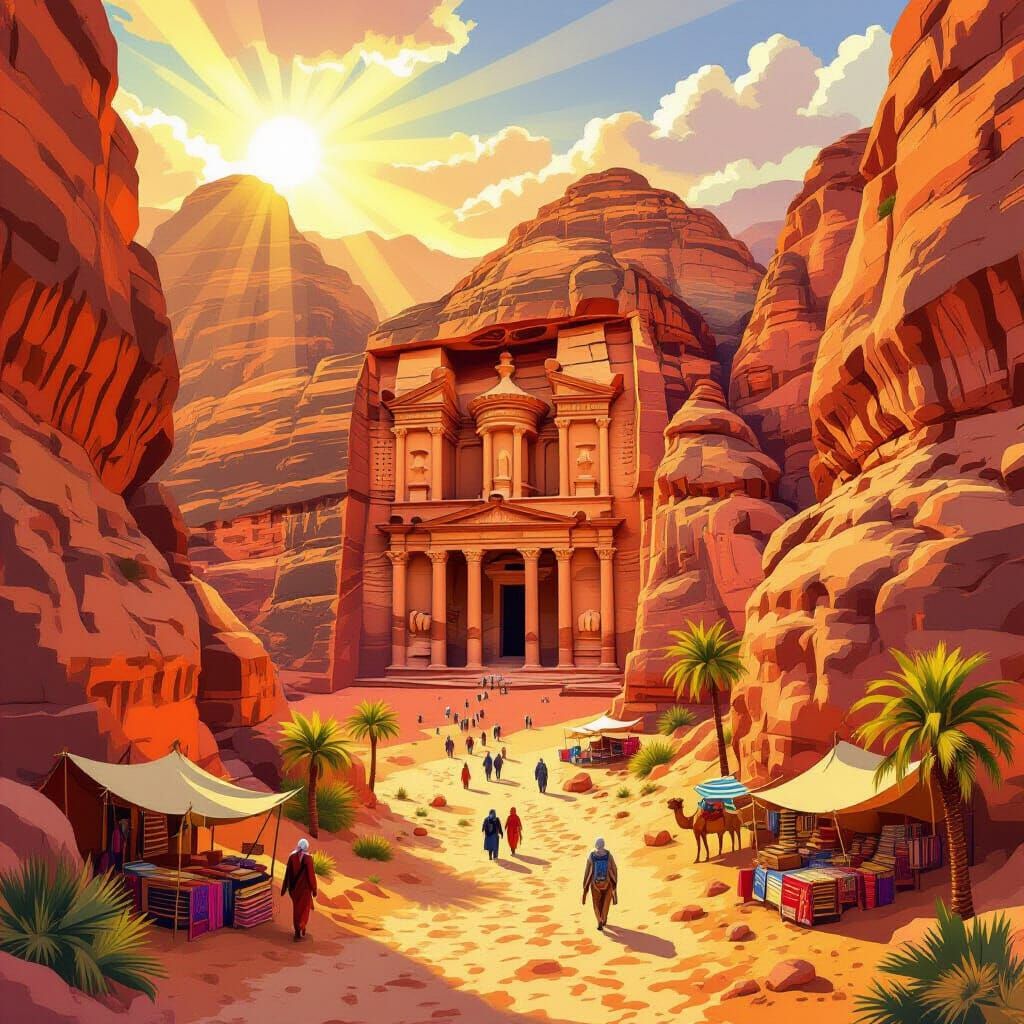 Jordan Travel Sticker: Ancient Petra Treasury