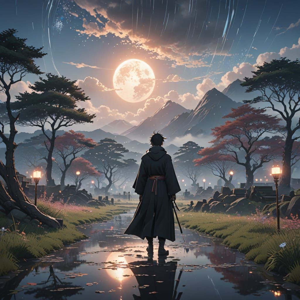 Ethereal Figure Dissolves into Vibrant Snowflakes in Misty E...