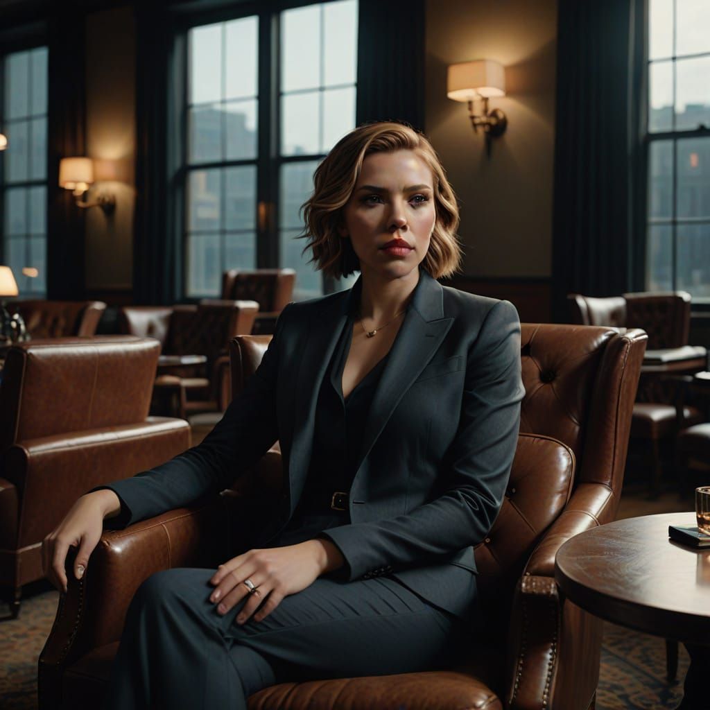 Scarlett Johansson in a Dramatic Business Setting