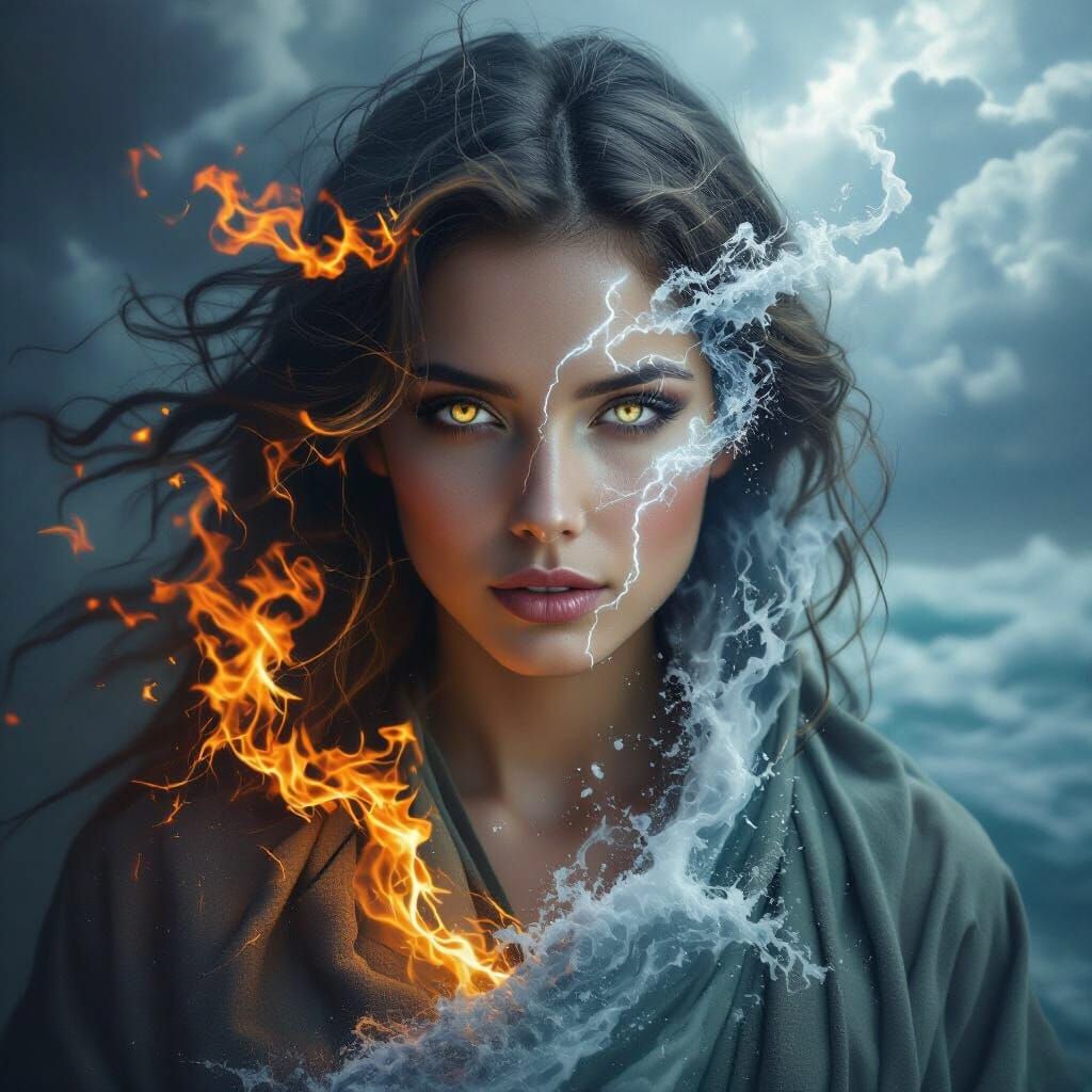 Elemental Woman: Fire, Water, and Storm