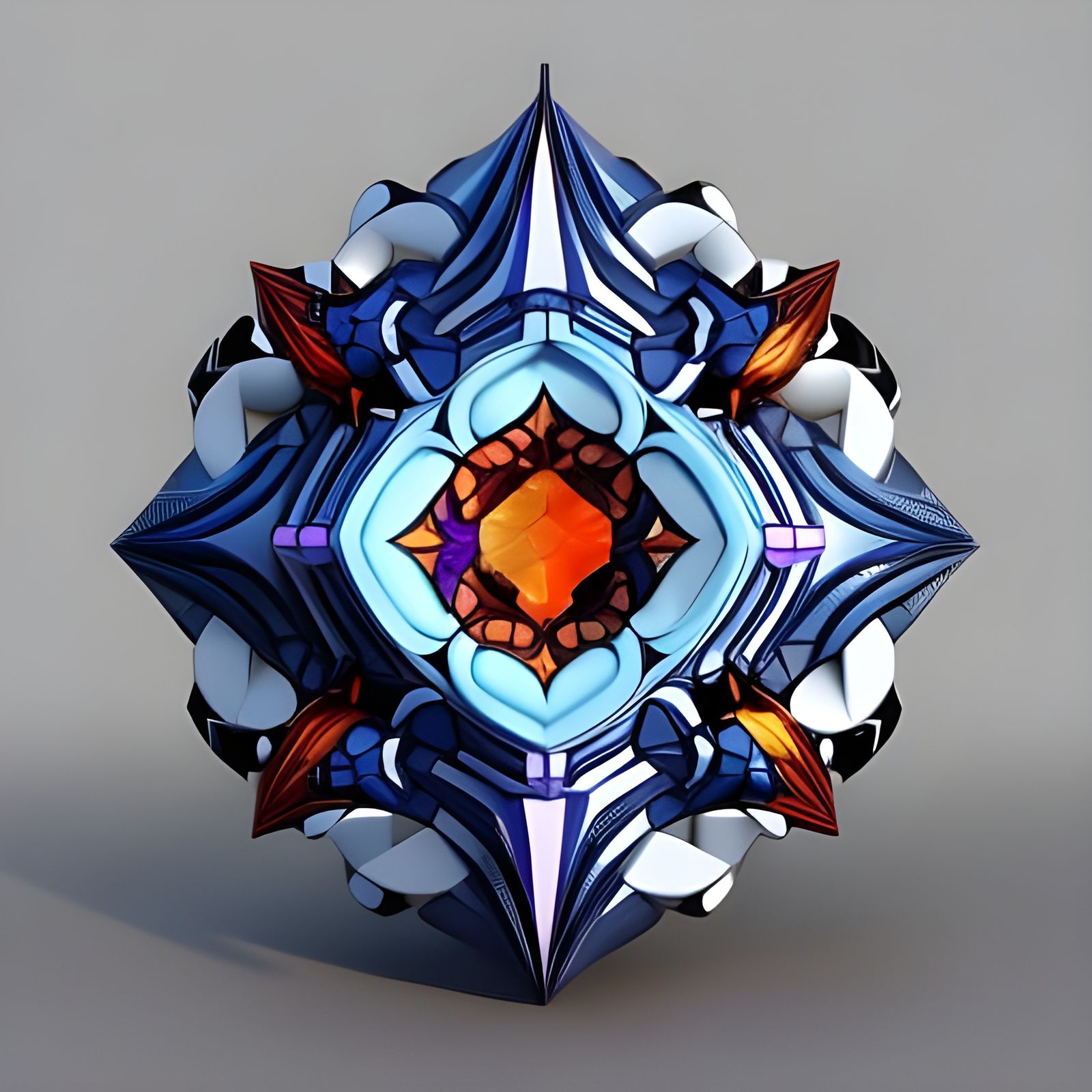 Abstract Geometric Cubes with Steampunk Engine Detail