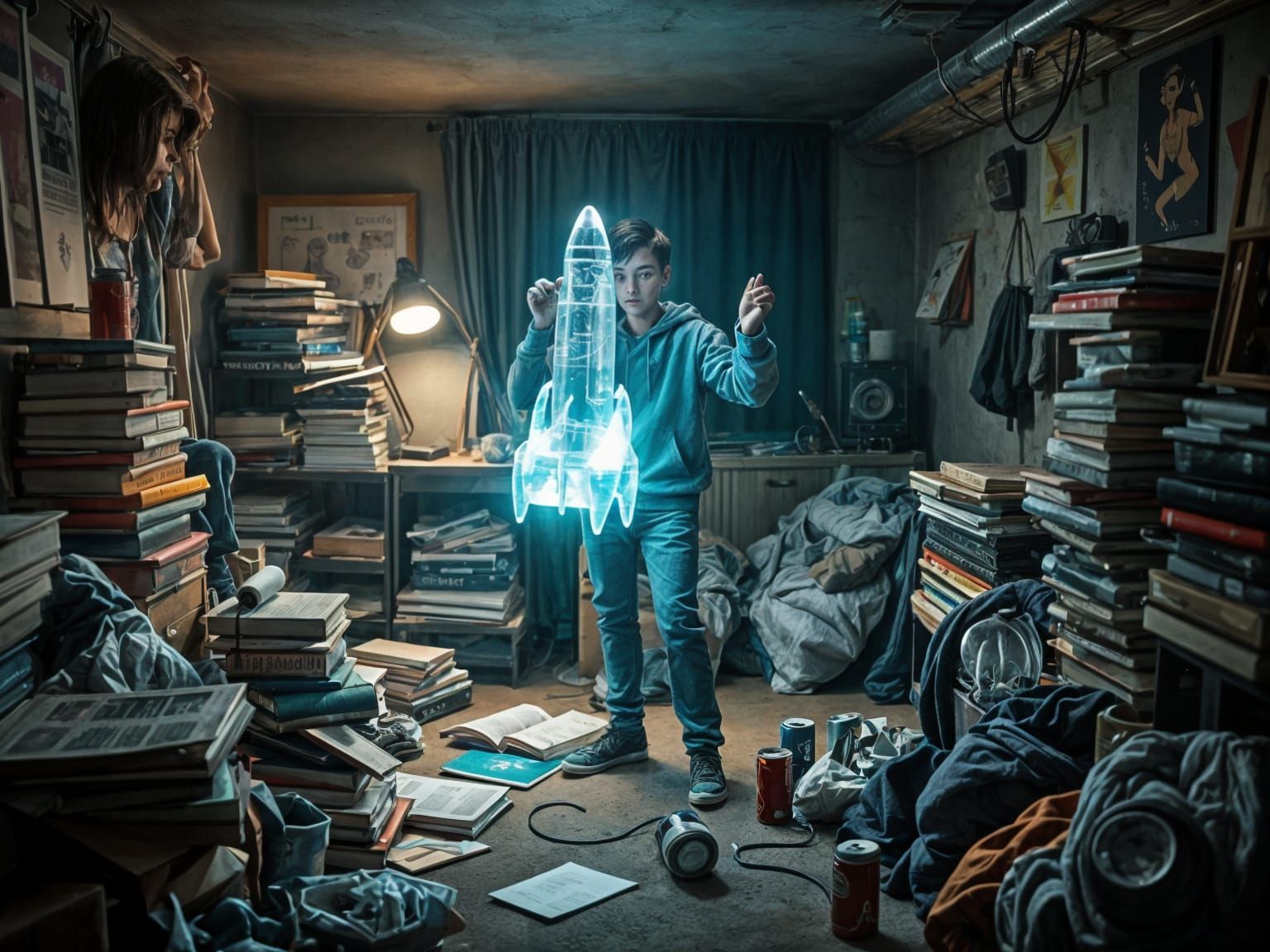 Teenager Launches Transparent Starship Hologram in Basement