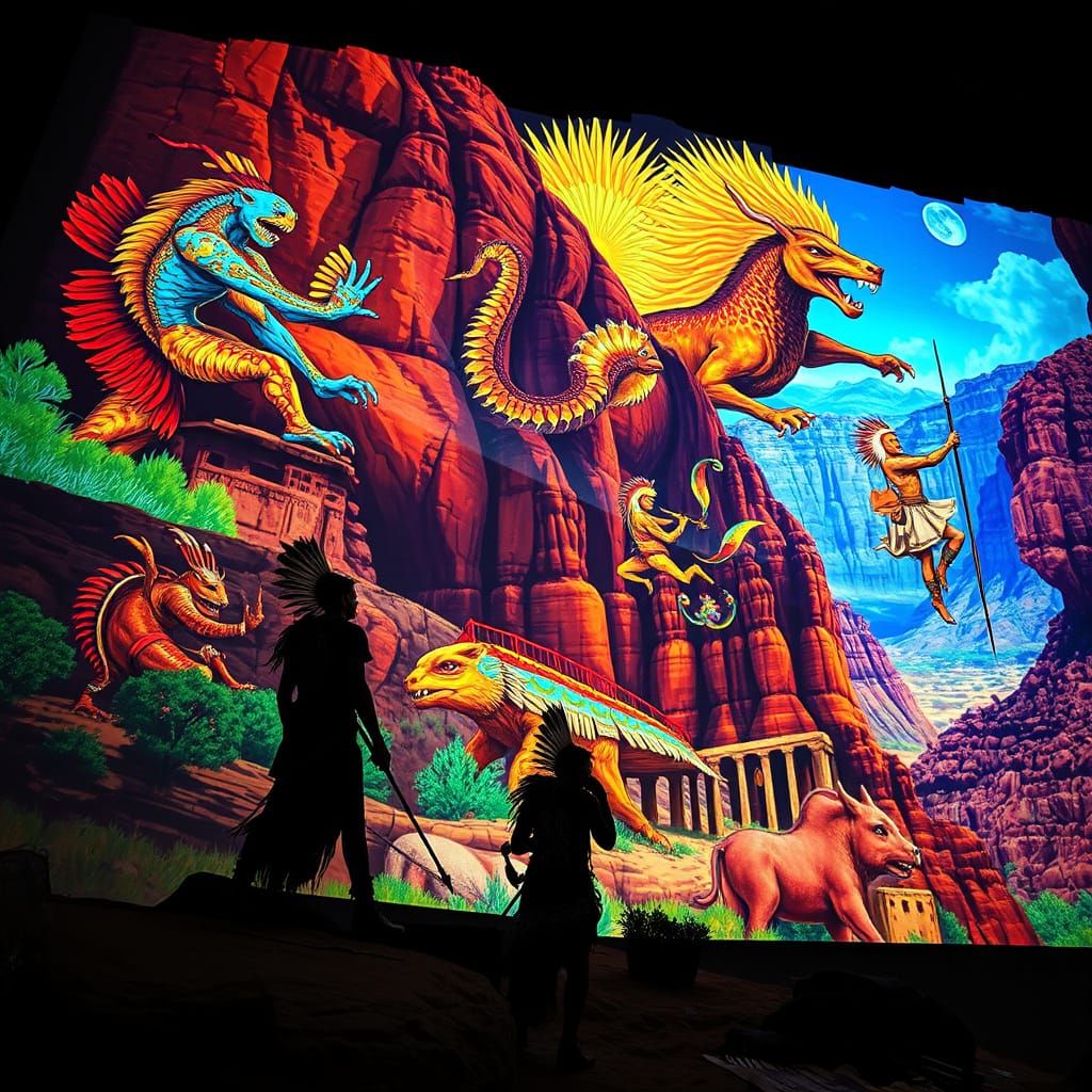 Neo-Tribal Warriors Projecting Bhimbetka Art