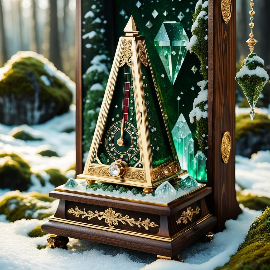 Baroque Metronome in Frozen Tundra, Macro Photography