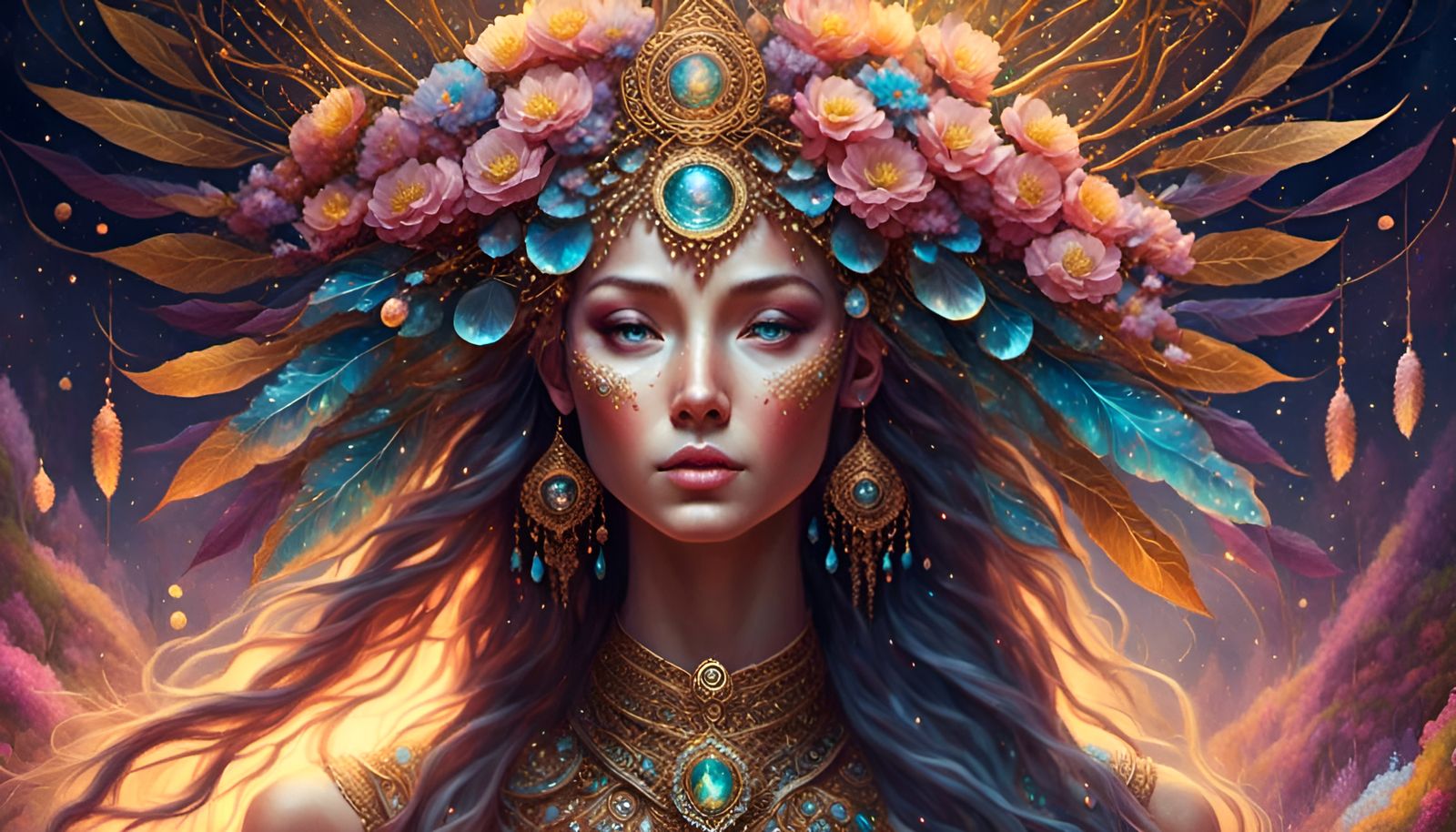 Smiling Woman with Chakra Opening Gaze