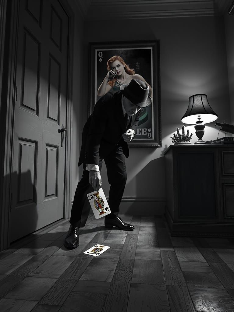 1930s Detective Investigates Disappearance in Charcoal Style