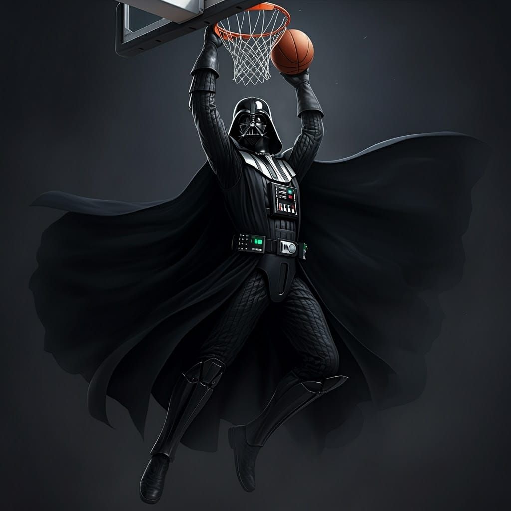 Dark Lord of the Sith Leaps in Agile, Chrome-Reflecting Moti...