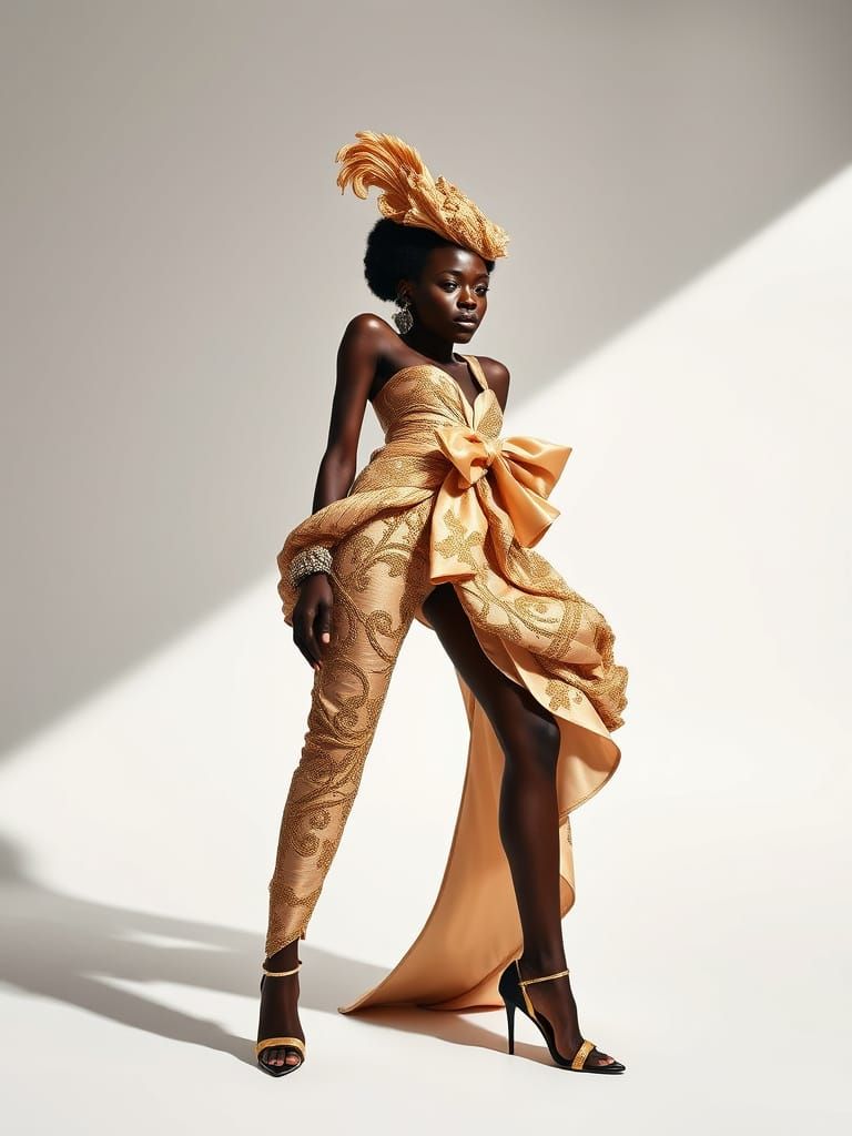 African American Model in Avant-Garde Schiaparelli Couture
