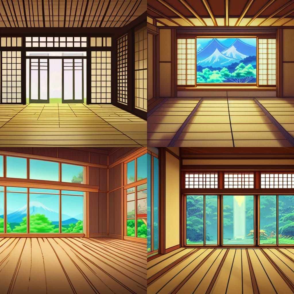 Empty Throne in Ghibli-Style Japanese Palace