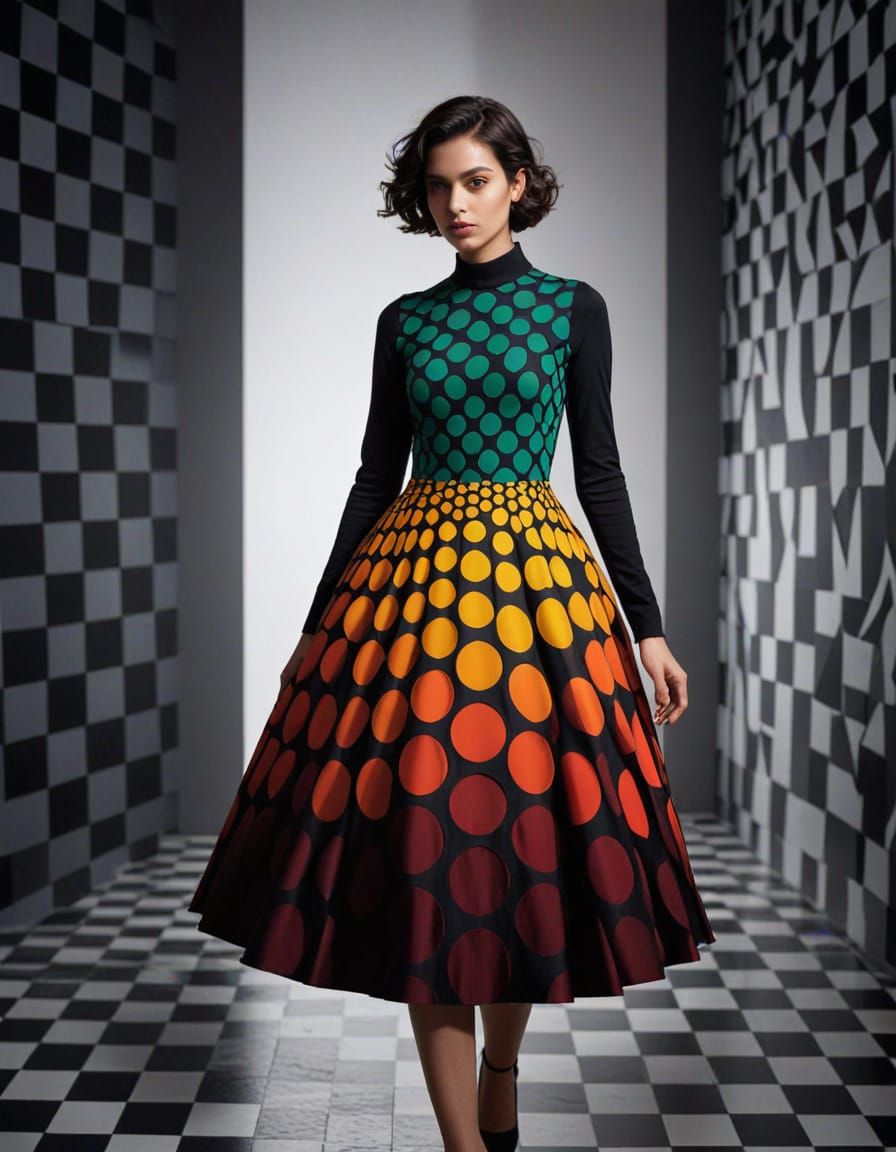 Colorful patterns twirl in elegant optical bliss