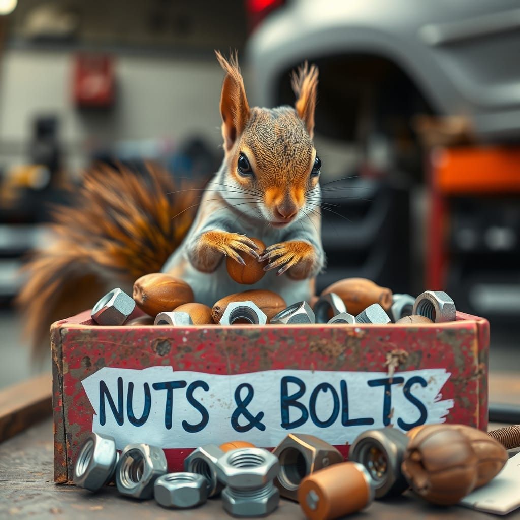 Squirrel's Mischief: Nuts and Bolts Stash