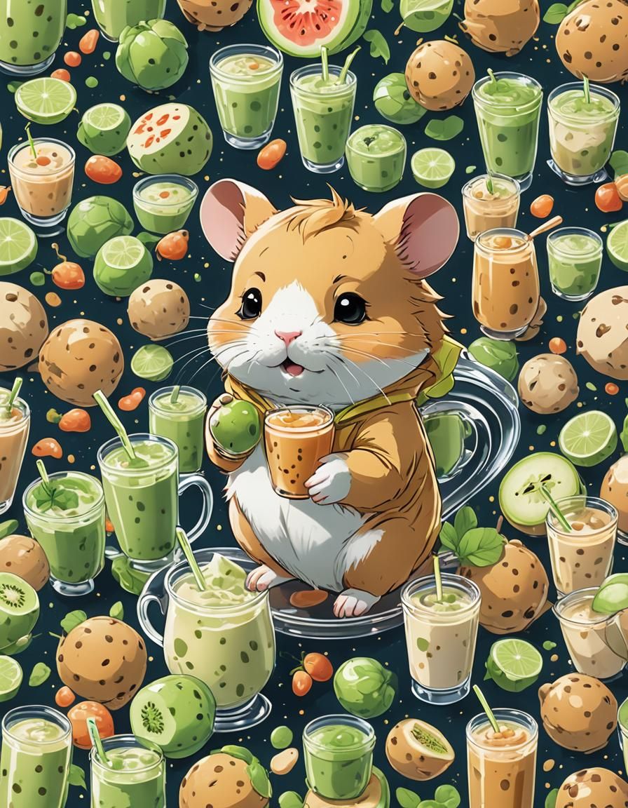 Honeydew Hamster's Delight: Manga Anime Style