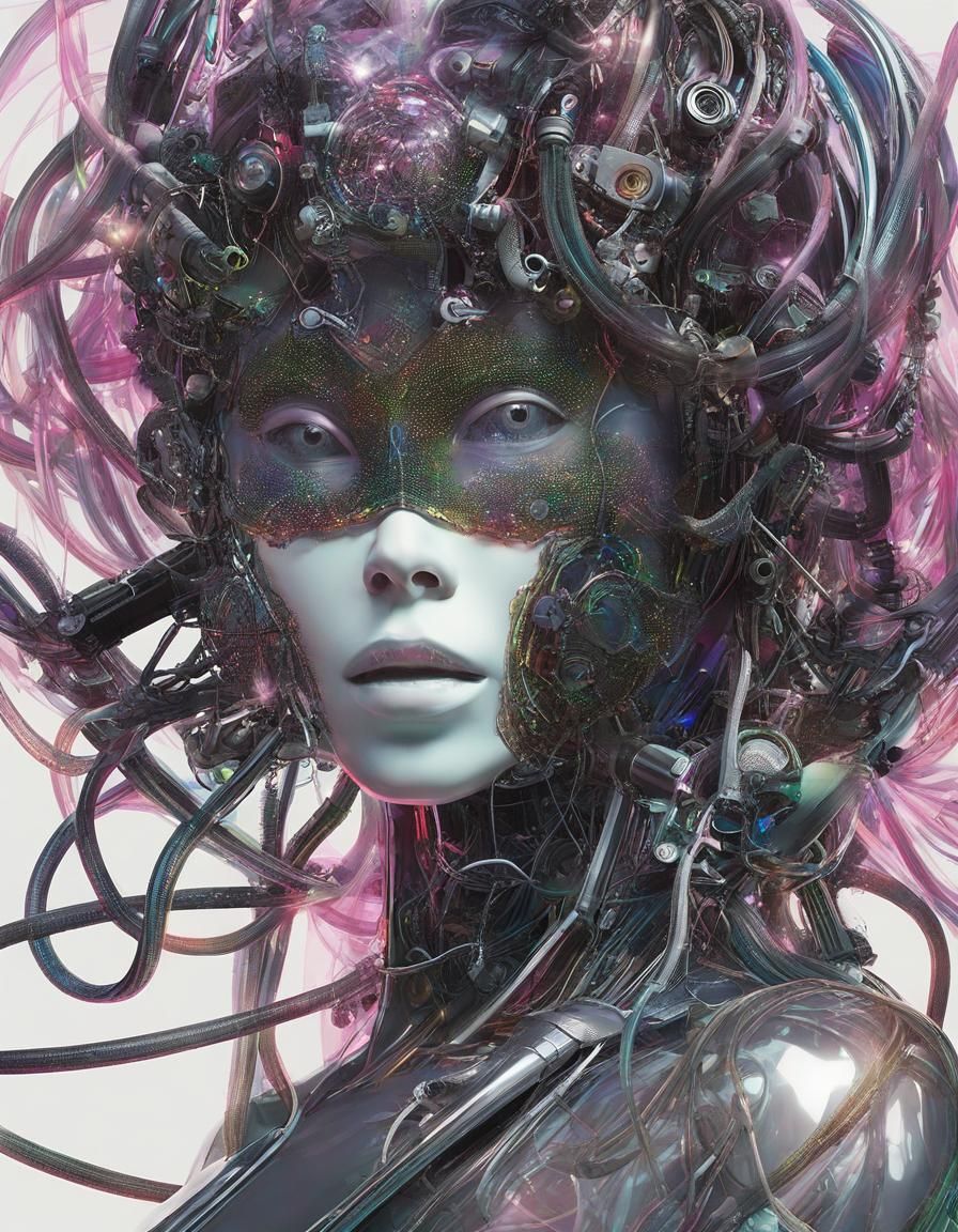 Cyberpunk Medusa: Biomechanical Robotics Concept Art
