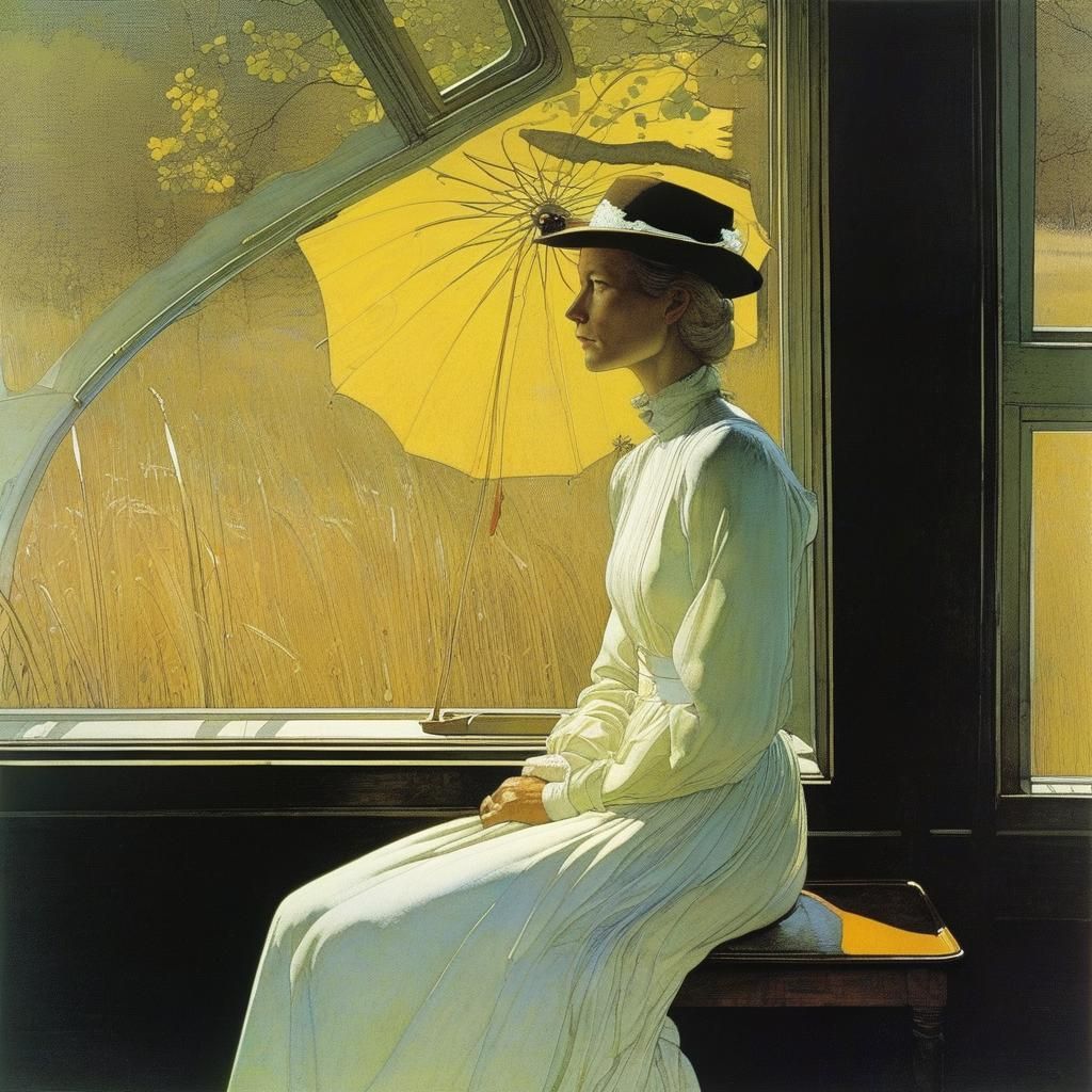 Surreal Landscape in Classic Illustration Style