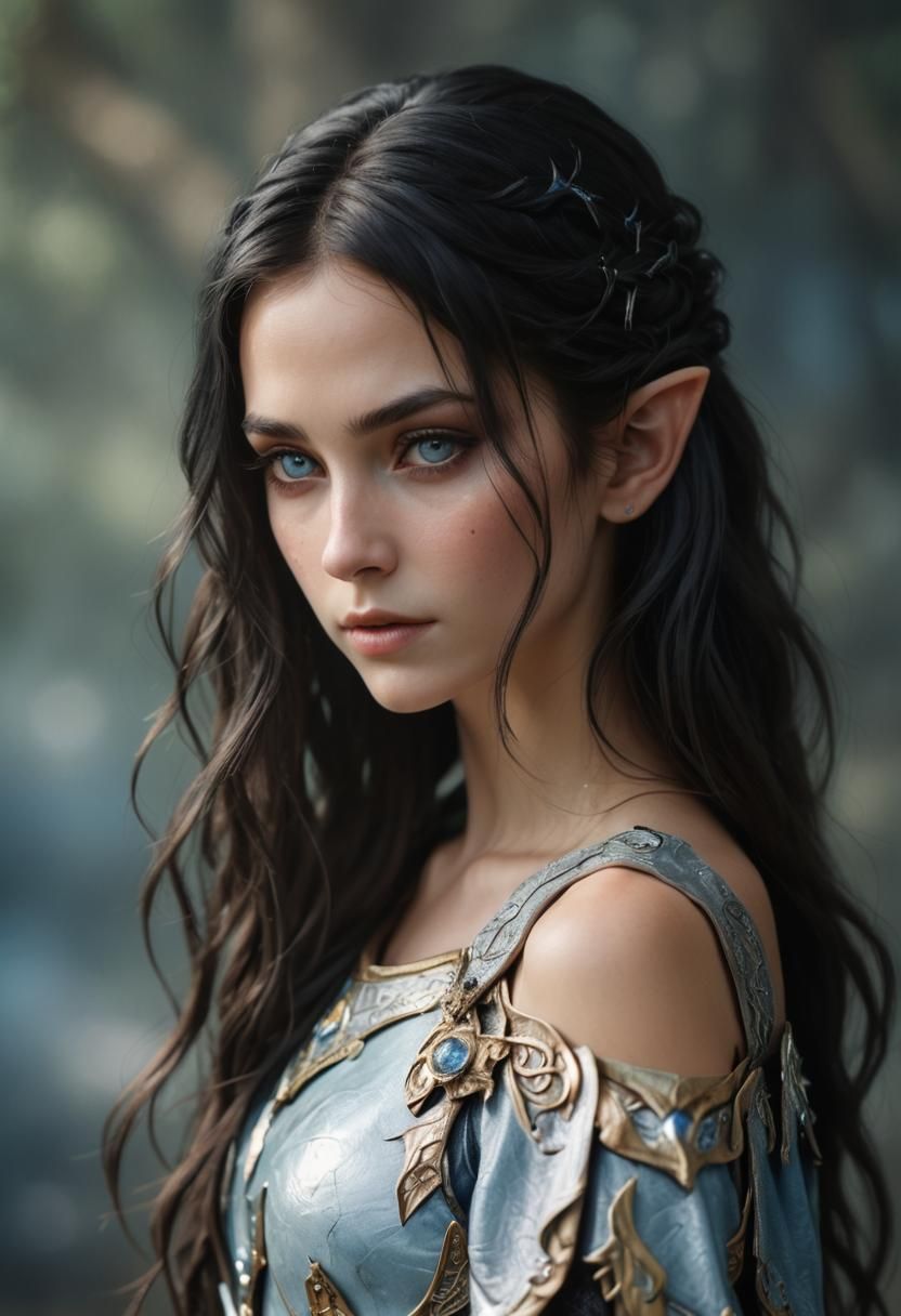 Mysterious Elf Portrait in Leather Armor