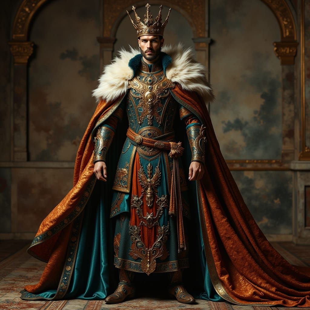 Magnificent Fantasy Prince Portrait in Sumptuous Costume