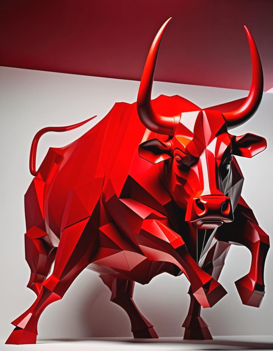 3D sculptural   RED  THE BULL powerful   sculptural  by asym...