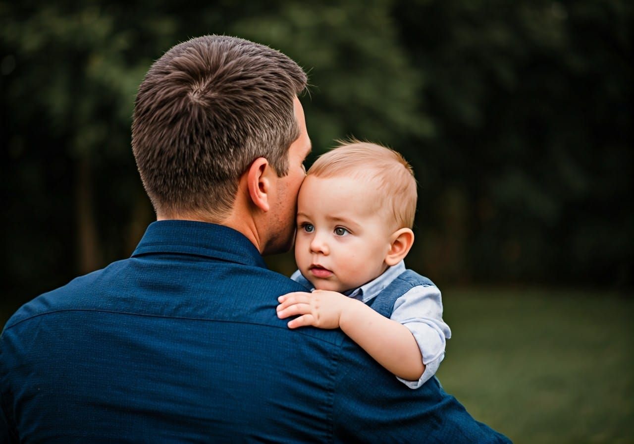 Heartwarming Father-Son Moment in Soft Focus