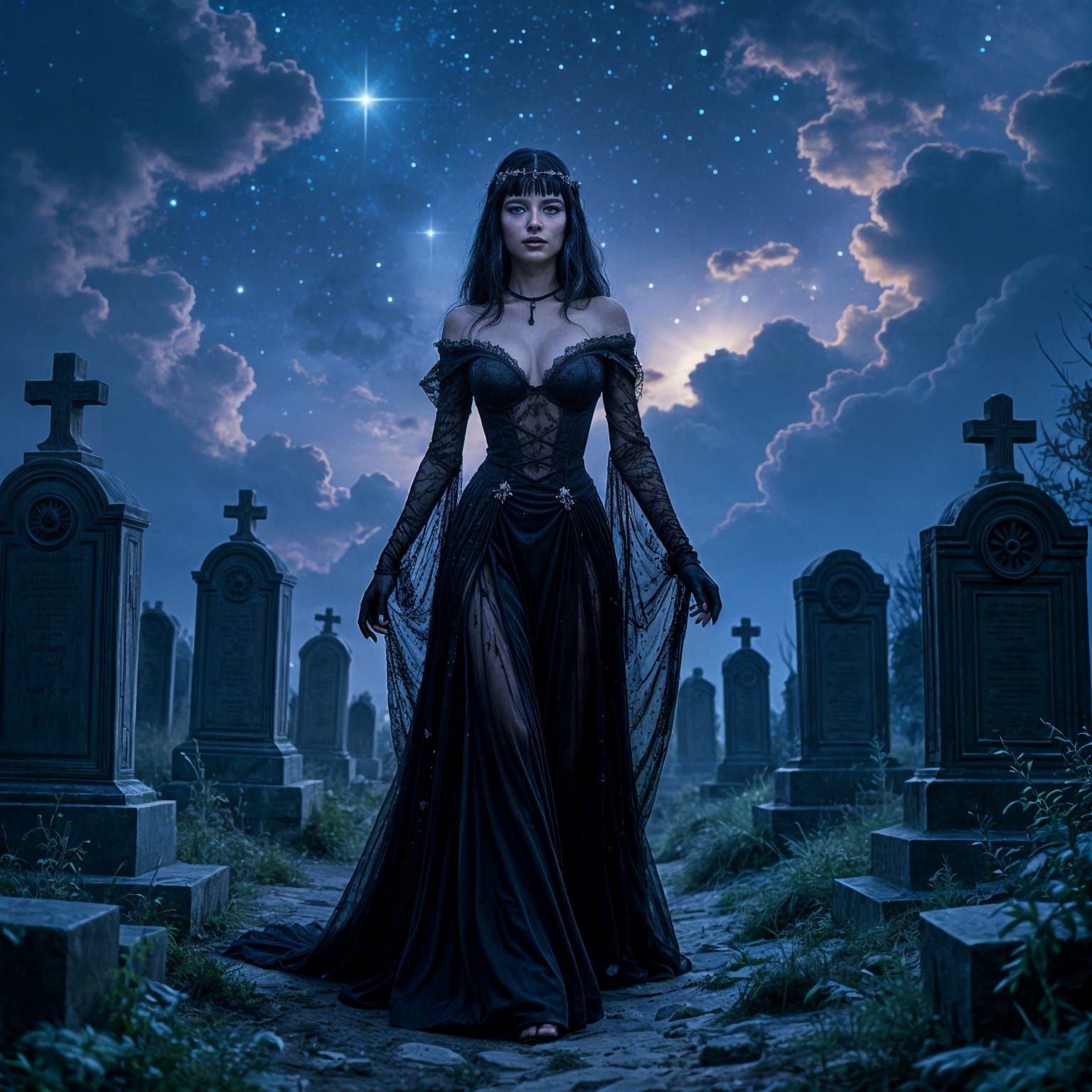 Gothic Star Trek Figure in Alien Cemetery