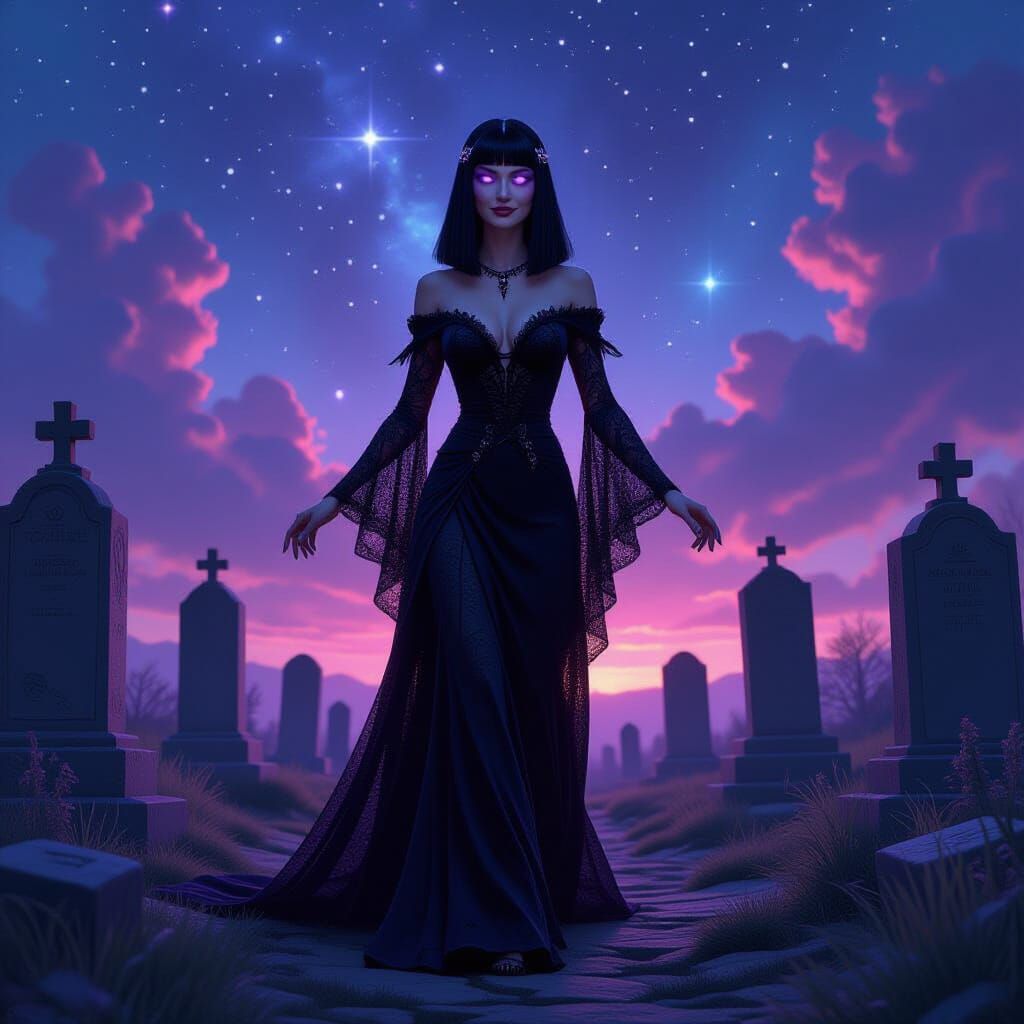 Gothic Star Trek Figure in Alien Cemetery